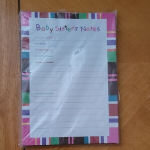 Babysitter's Notes Pad